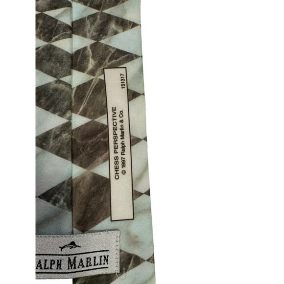 Ralph Marlin Chess Perspective Game Vintage Novelty Necktie Polyester - Picture 5 of 7